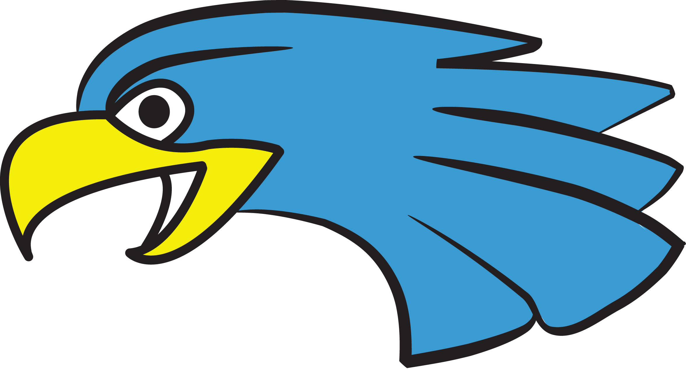 Eagle-head - Eagle Head Cartoon Png (2352x1268), Png Download