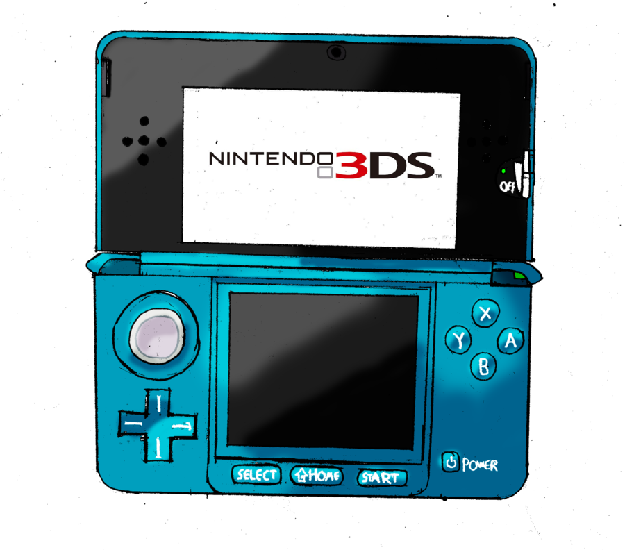 Clipart Black And White Nintendo Ds By Spazjackrabbit - Nintendo - Stylus - Turquoise - For Nintendo 3ds - (900x792), Png Download