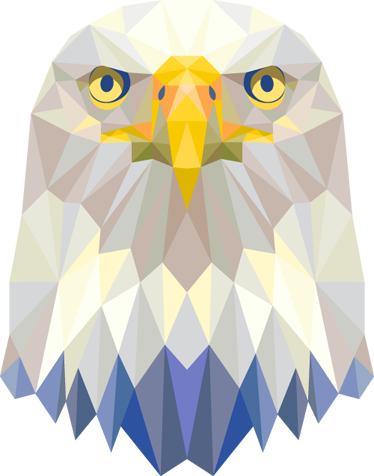 Geometric Imperial Eagle Head Decal - Aguila Geometrico Png (374x476), Png Download