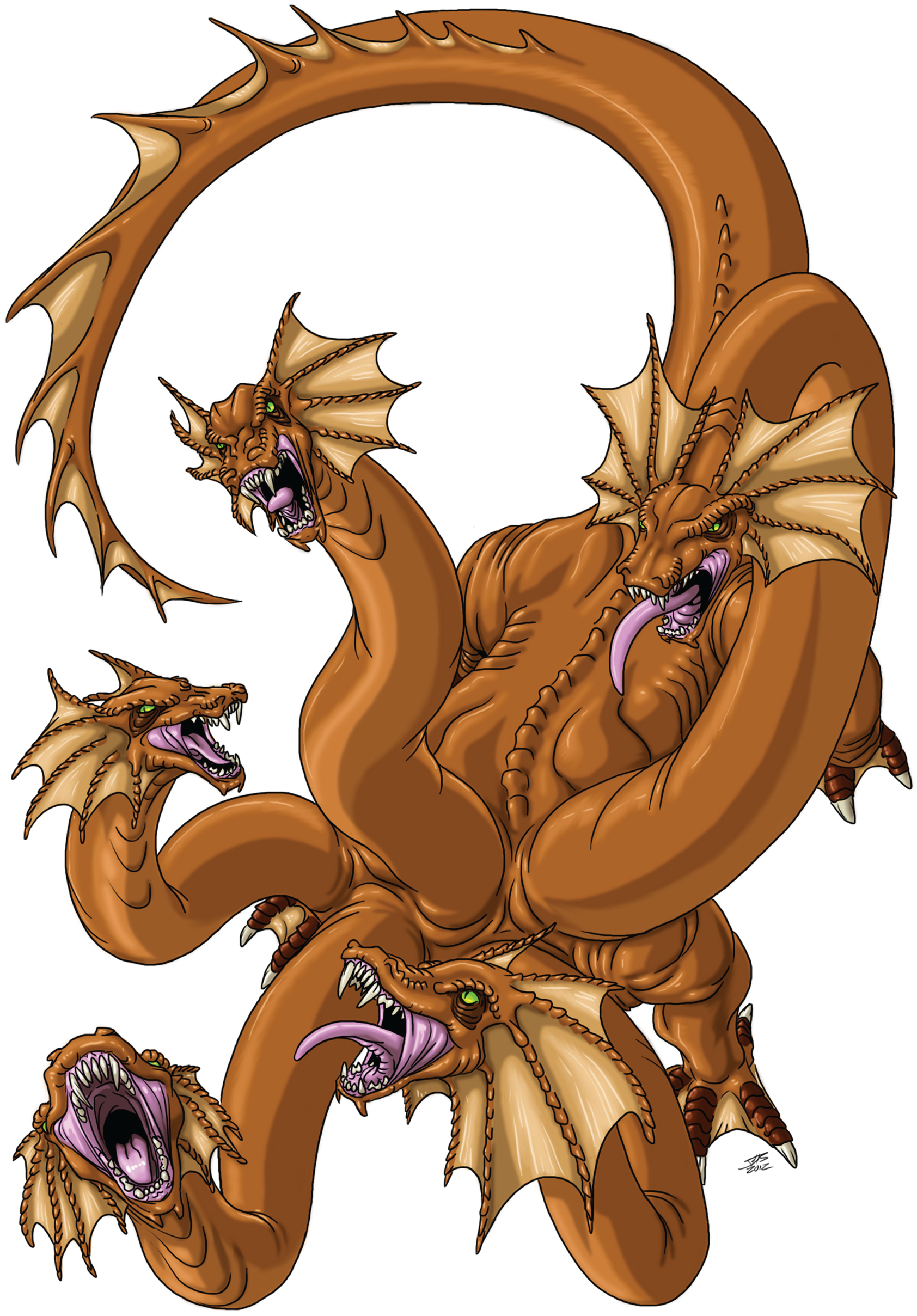 Hydra - Pathfinder Rpg Png Hydra (1683x2427), Png Download