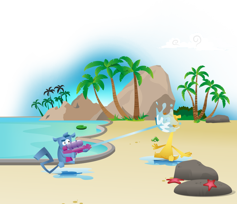 Footer Art Left Footer Art Right - Palm Tree Dumb Ways To Die (812x701), Png Download
