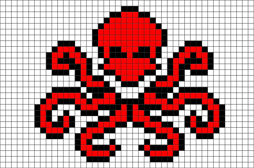 Pixel Art Hydra (880x581), Png Download