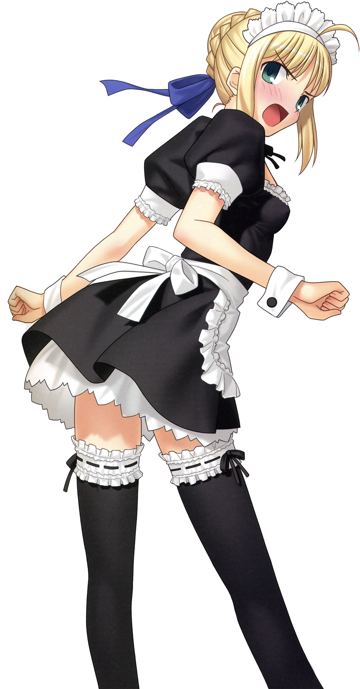 Saber Maid2 - Fate Stay Night Saber Maid (1183x2251), Png Download