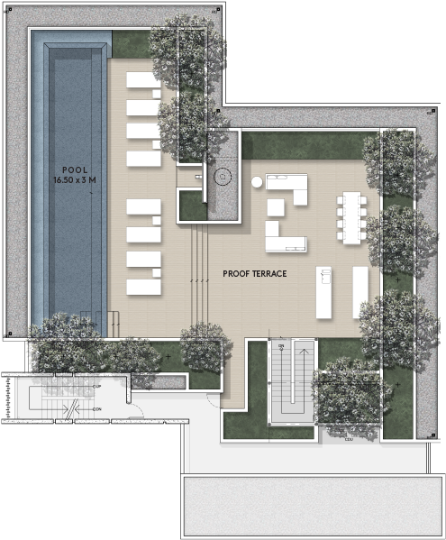 R3-rooftop - Floor Plan (651x651), Png Download