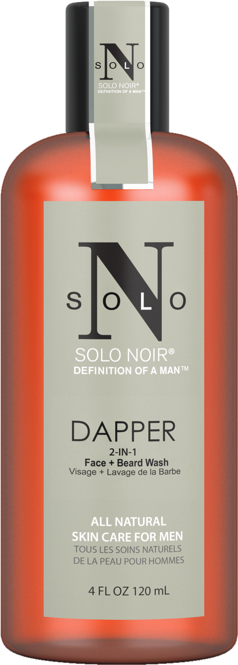 Dapper All Natural Face Toner & Beard Wash Cleanser - Solo Noir Smooth 2-in-1 Skin Conditioner + Smoother (1000x1500), Png Download