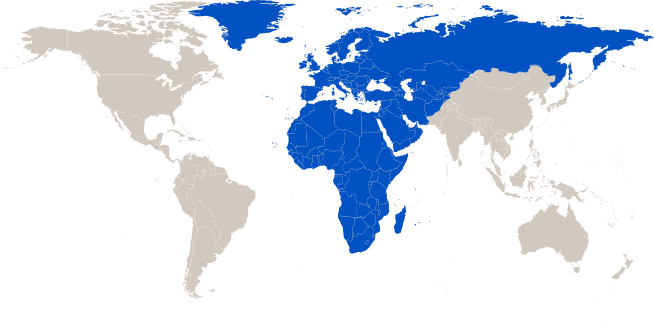 America Image Of Europe, Middle East & Africa - Bank Of America World Presence (654x324), Png Download