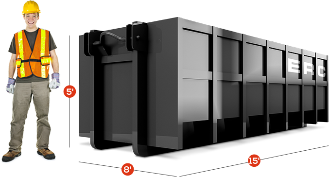 20 Yard Dumpsters - Construction Worker (677x364), Png Download