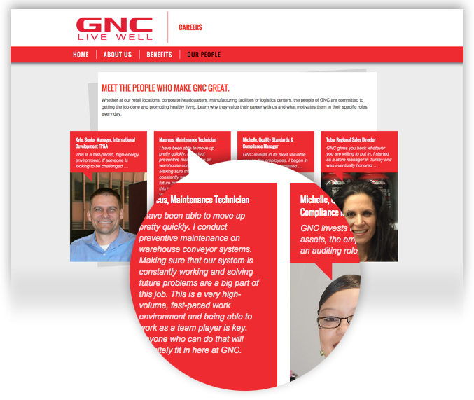 The Gnc Site Includes Employee Testimonials - Gnc Live Well (677x571), Png Download