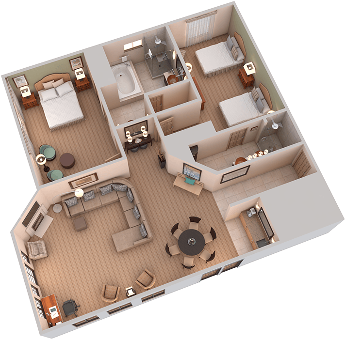 View 3d Floor Plans - Presidential Suite Suite Floor Plans (1024x768), Png Download
