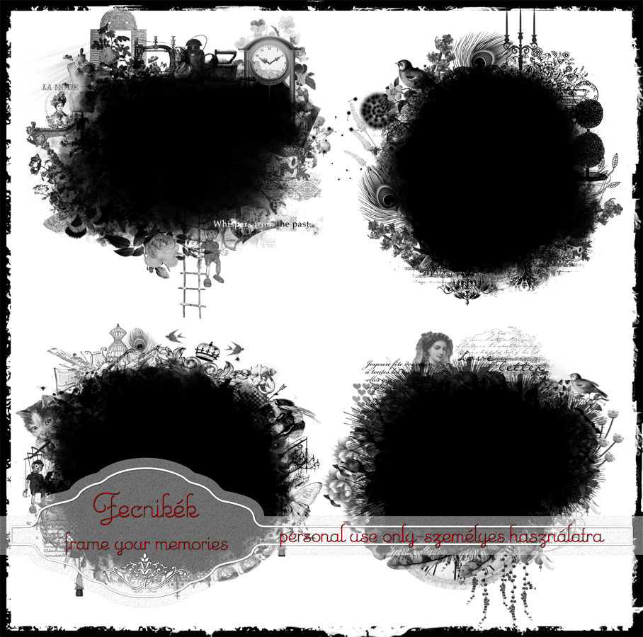 4 Vintage Mask Overlay - Digital Scrapbooking (908x900), Png Download