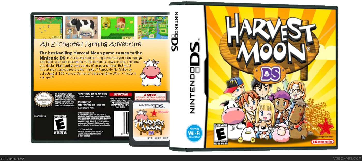 Harvest Moon Ds Box Cover - Harvest Moon Ds (us Version) (1400x622), Png Download