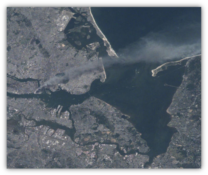 9/11 Image Captured From International Space Station - 9 11 From Space (885x750), Png Download