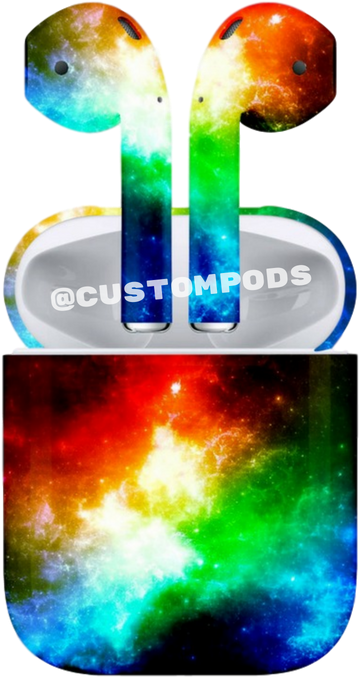 Rainbow Supernova Custompods™ - Rainbow Airpods (800x800), Png Download