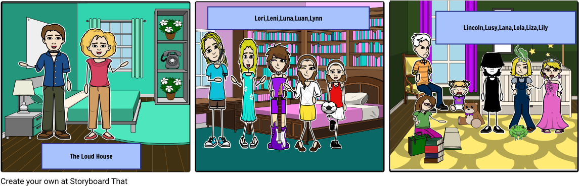 Loud House Luan Leni And Lola (1164x385), Png Download