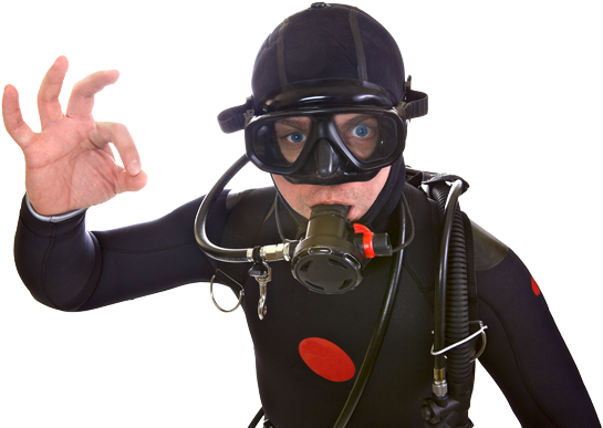 Scuba Diver Cut-out - Underwater Diving (600x400), Png Download