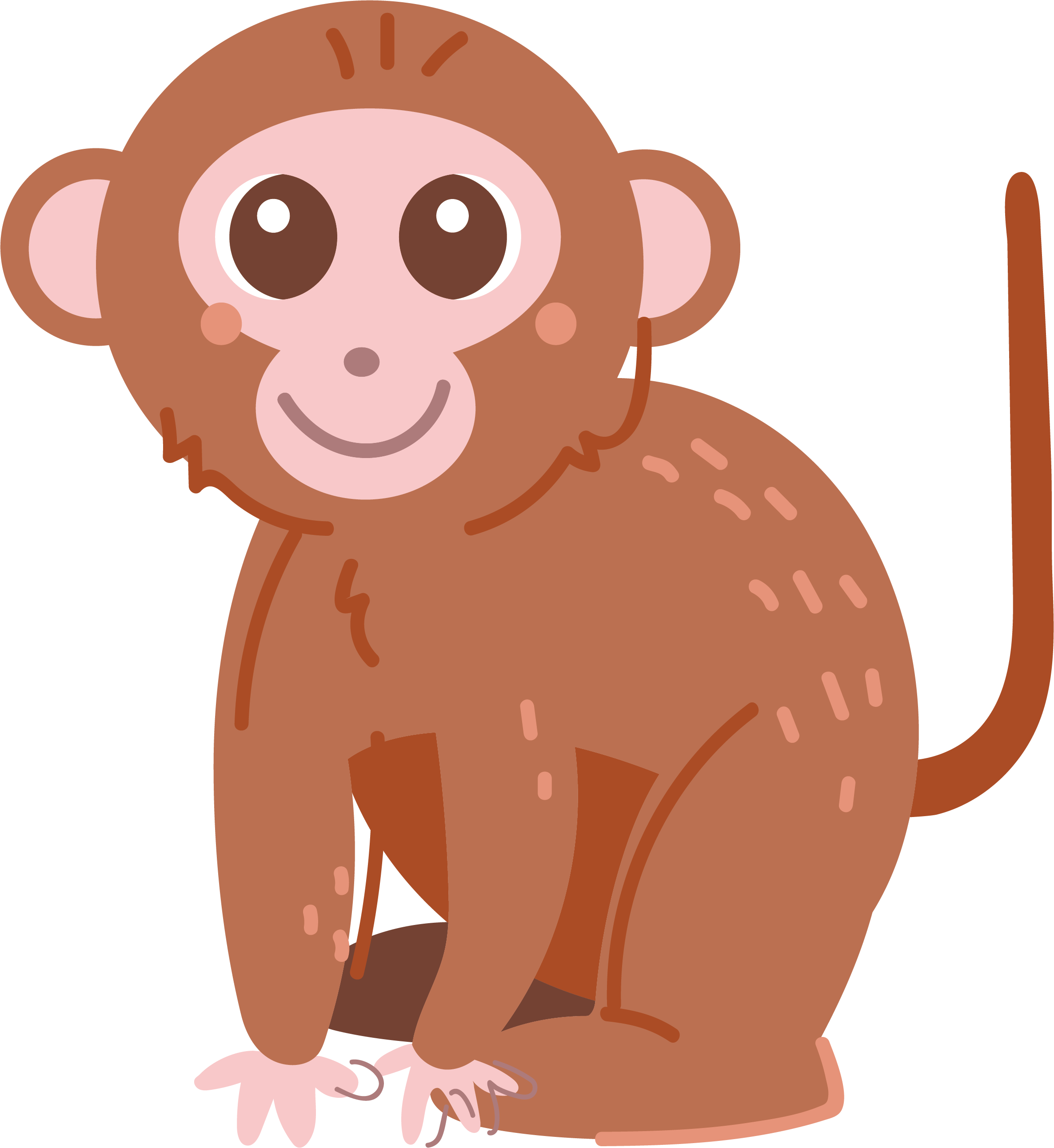 Ape Clipart Monke - Monkey (2372x2584), Png Download