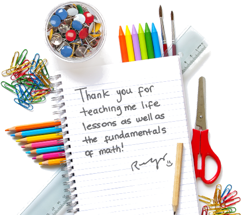 Send Your Thank You - Thanks To Teacher (483x442), Png Download