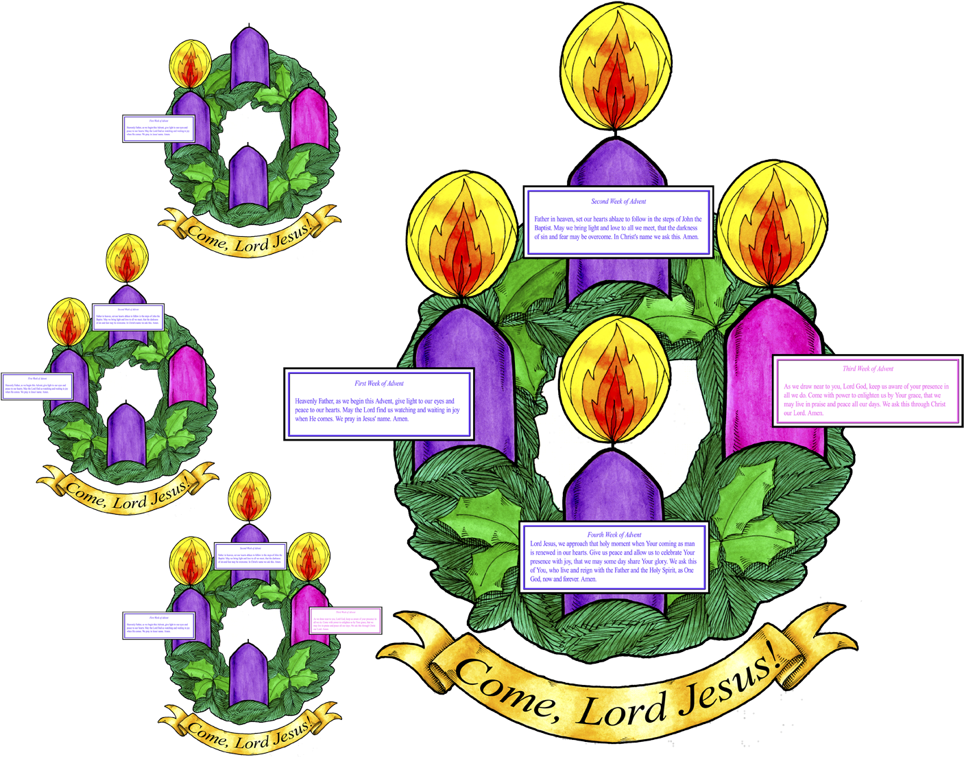 Cutout Advent Wreath - Advent Wreath With Label (1440x1152), Png Download