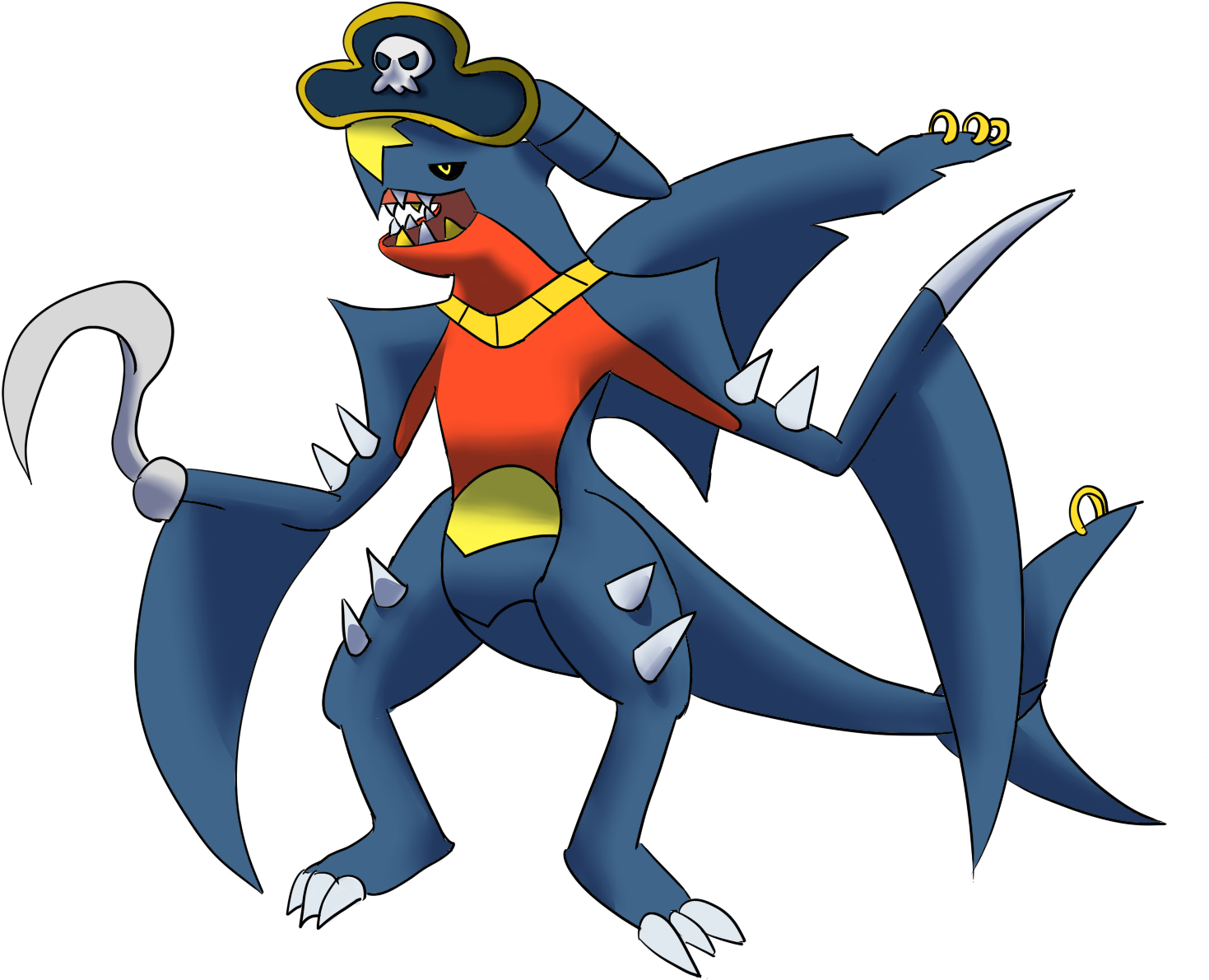 Fictional Character Cartoon Vertebrate Mythical Creature - Meme Garchomp (1600x1200), Png Download