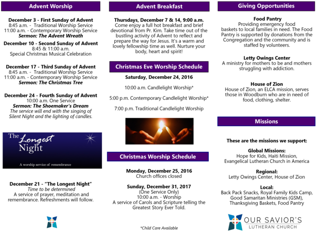 Here's A Handy Digital Version Of Our Advent And Christmas - Christmas Eve Candlelight Service (650x502), Png Download