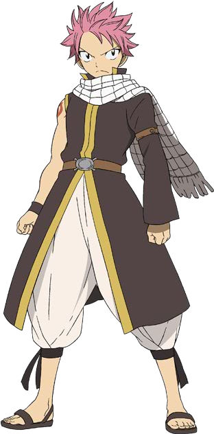 Natsu Dragneel From Fairy Tail - Long Hair Natsu (472x642), Png Download