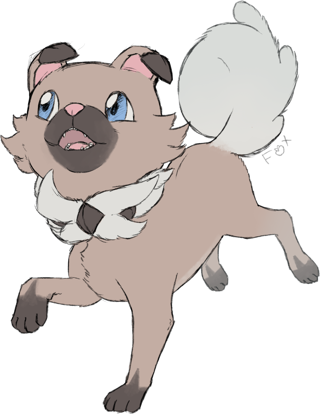 Rockruff - Cartoon (1807x1683), Png Download