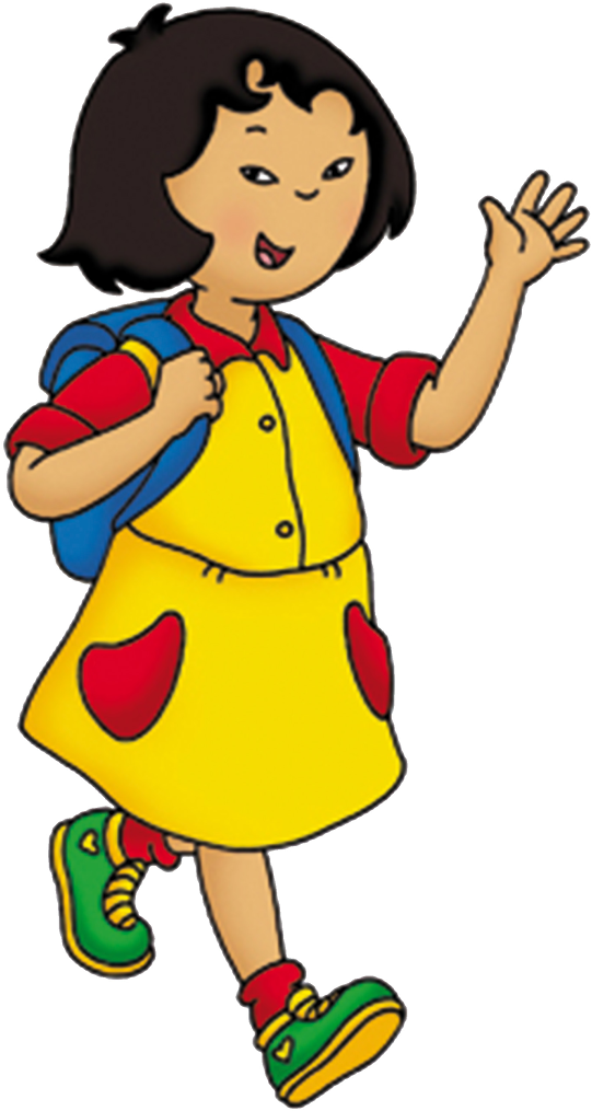 Caillou's Friends Sarah Walking To School Png - Caillou (415x370), Png Download