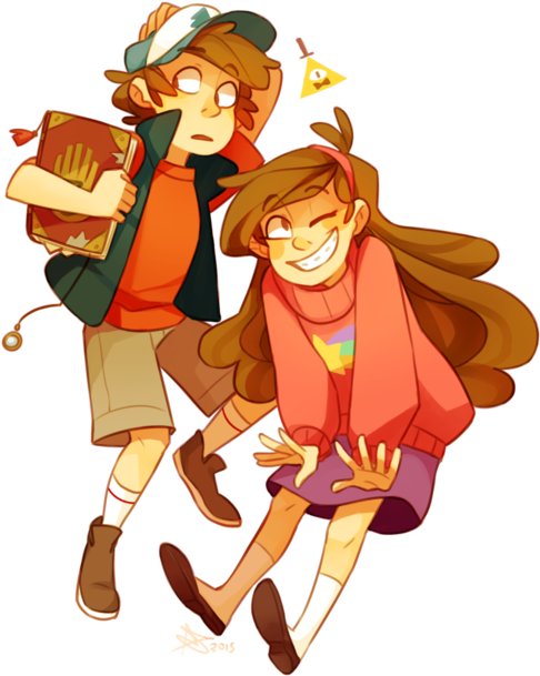 Gravity Falls And Dipper Pines Image - Dipper And Mabel Fanart (500x631), Png Download