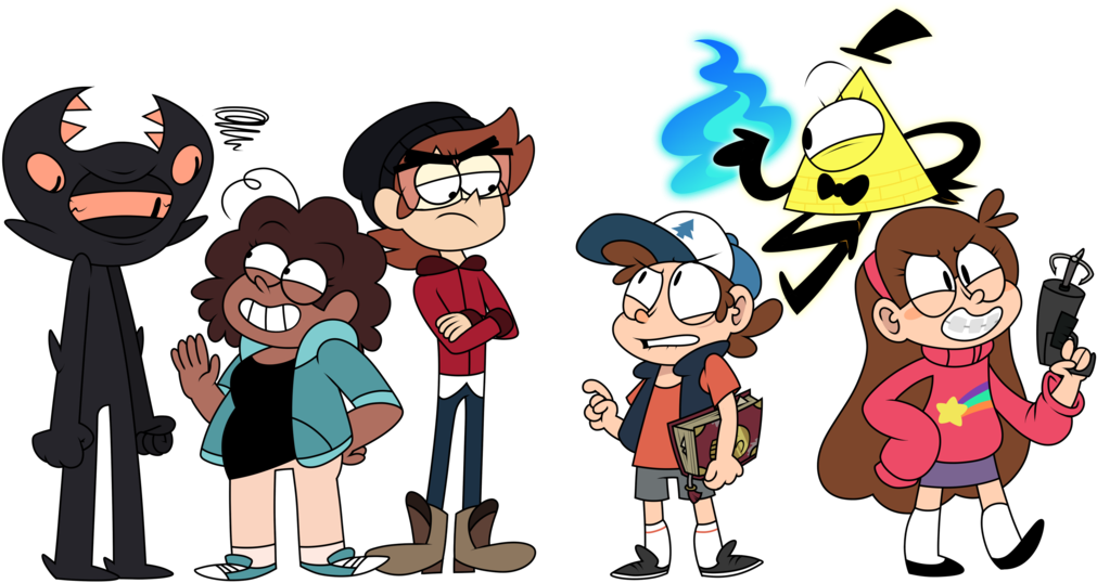 Dipper Pines Fan Art Drawing Artist - Gravity Falls Style Characters (1024x553), Png Download