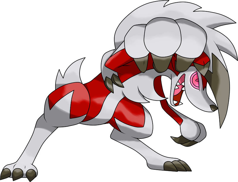 Shiny Lycanroc Night Pokédex - Lycanroc Midnight Form Png (800x611), Png Download