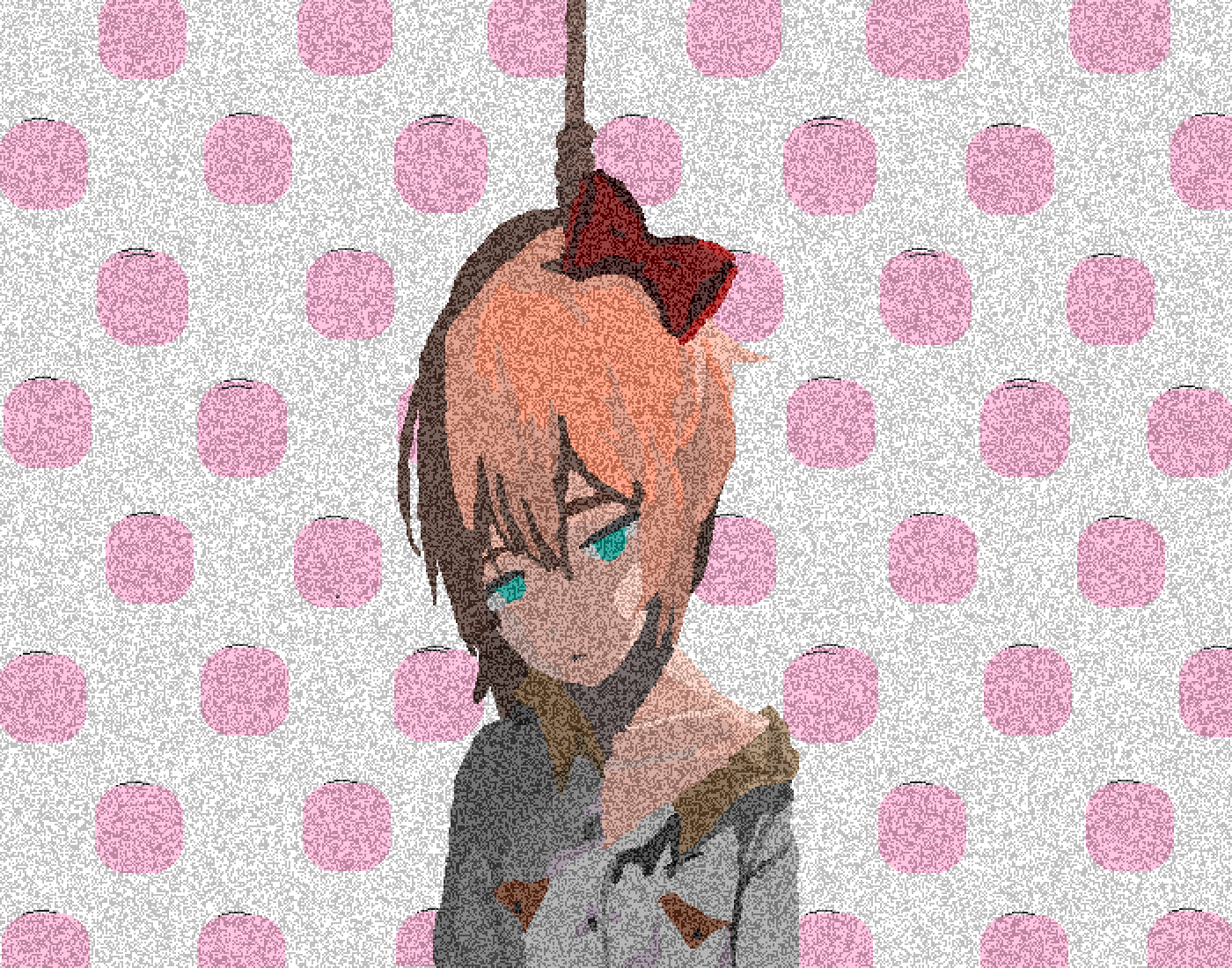 Sayori Left You Hanging - Pixel Art Doki Doki (1400x1100), Png Download