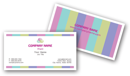 Vector Free Library Free Microsoft Word Chic Business - Business Cards Templates Pastel (600x300), Png Download