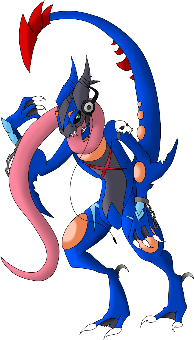 Ash Greninja Transform - Pokemon Greninja Ash Drawn (686x1165), Png Download