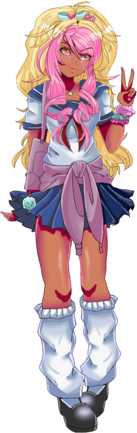 I Drew Kokoro Momoiro I'm Not Really Good At Drawing - Yandere Simulator Kokoro Momoiro (960x1564), Png Download