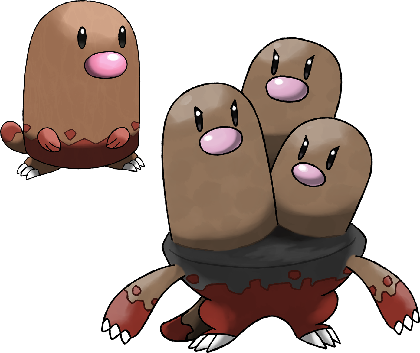 Pokemon Diglett Mega Evolution (1388x1168), Png Download