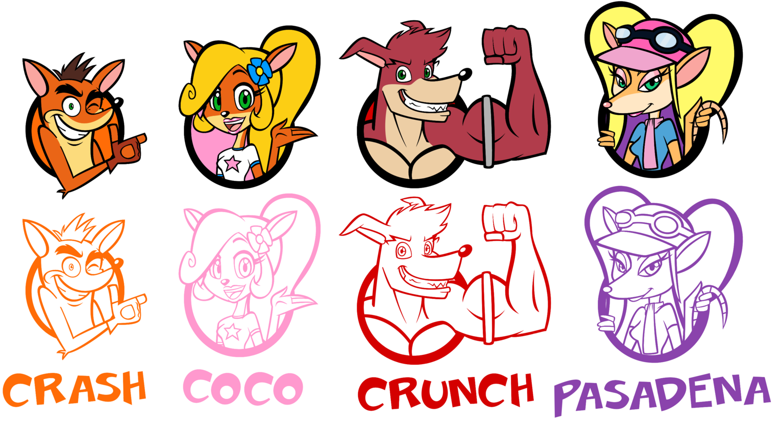 Crash Bandicoot 3d World- Character Icons By Blu3danny - Crash Bandicoot 2017 Characters (1600x960), Png Download