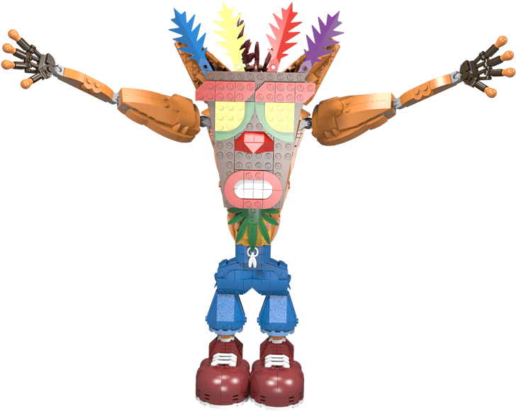 Now You Can Easily Remove Nose, And Insert Aku Aku - Action Figure (800x811), Png Download