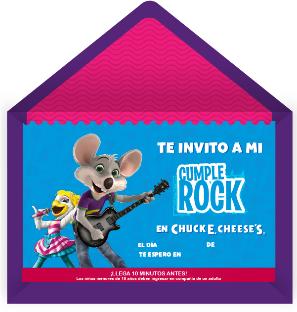 Descarga E Imprime - Invitacion Chuck E Cheese (600x650), Png Download