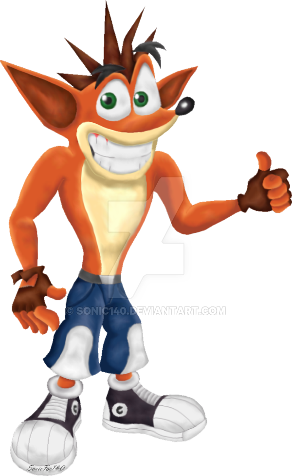 Crash Twinsanity Colored By Sonic - Crash Bandicoot Cartoon Drawing (600x977), Png Download