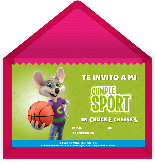 Descarga E Imprime - Invitacion Chuck E Cheese (600x650), Png Download