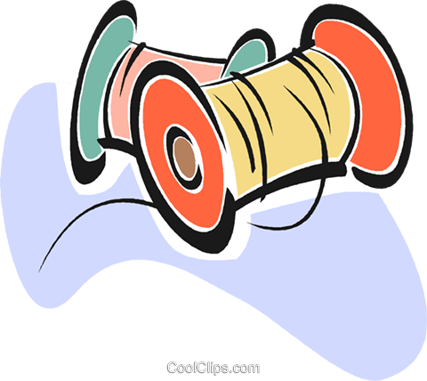 Thread Royalty Free Vector Clip Art Illustration - Rolos De Linha Png (480x428), Png Download