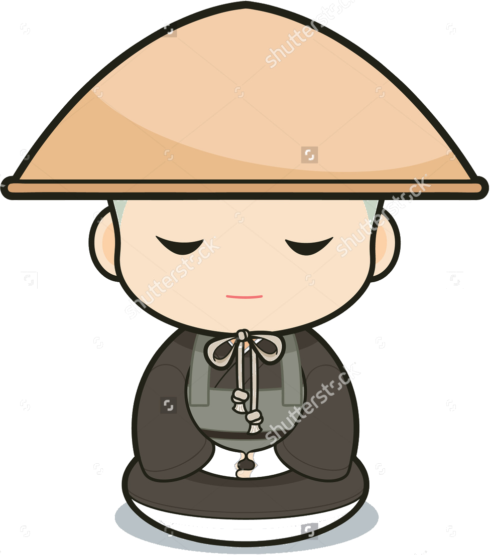 Japanese Monk Cartoon (976x1107), Png Download