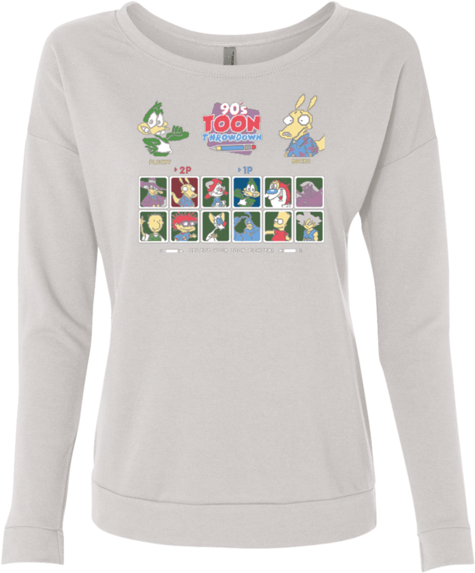 90s Toon Throwdown French Terry Scoop - Sweatshirt (1155x1155), Png Download