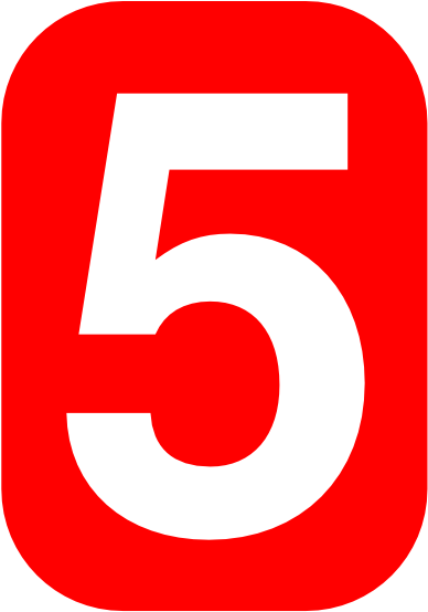 Image Transparent Number Clip Art At - Numbers 5 Red (480x599), Png Download