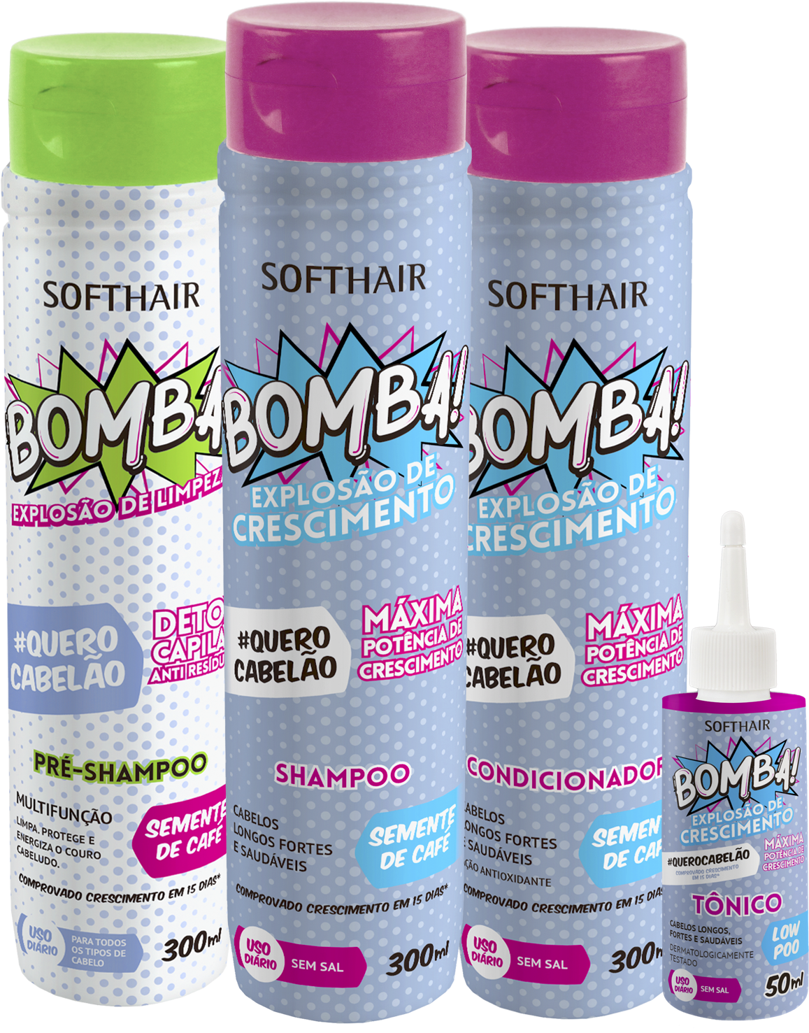 Linha-bomba - Tônico Capilar Soft Hair Bomba 50ml (1376x1643), Png Download
