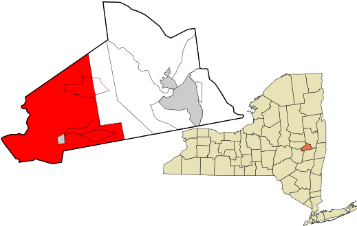 Location In Schenectady County And The State Of New - Map Of New York (520x335), Png Download