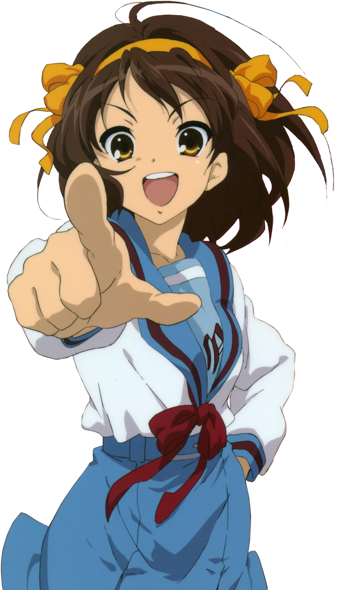 Dress School - Haruhi Suzumiya Pointing (767x1206), Png Download