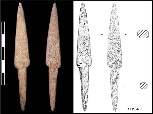 Fusiform Arrowhead From Portalón Made Out Of Cervid - Bowie Knife (902x438), Png Download