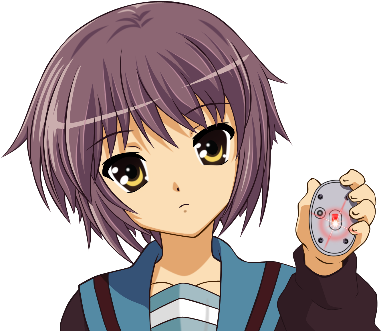 School Uniforms, Nagato Yuki, Transparent, The Melancholy - Personajes De Anime Cabello Corto (1920x1500), Png Download