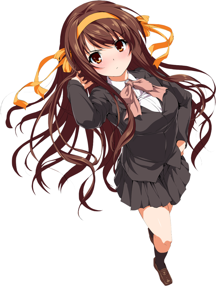 19 Feb 2011 - Haruhi Suzumiya Long Hair (758x1054), Png Download
